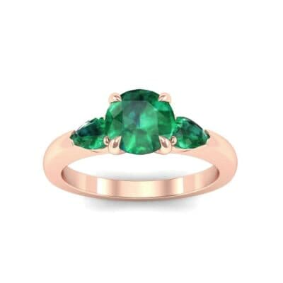 Claw Prong Pear Three-Stone Emerald Engagement Ring (1.16 CTW) Top Dynamic View