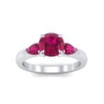 Claw Prong Pear Three-Stone Ruby Engagement Ring (1.16 CTW) Top Dynamic View