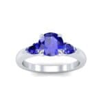 Claw Prong Pear Three-Stone Blue Sapphire Engagement Ring (1.16 CTW) Top Dynamic View