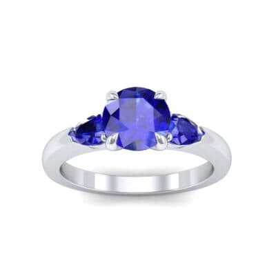 Claw Prong Pear Three-Stone Blue Sapphire Engagement Ring (1.16 CTW) Top Dynamic View