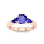 Claw Prong Pear Three-Stone Blue Sapphire Engagement Ring (1.16 CTW) Top Dynamic View