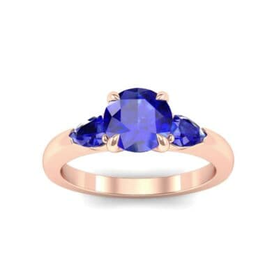 Claw Prong Pear Three-Stone Blue Sapphire Engagement Ring (1.16 CTW) Top Dynamic View