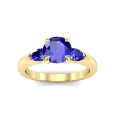 Claw Prong Pear Three-Stone Blue Sapphire Engagement Ring (1.16 CTW) Top Dynamic View