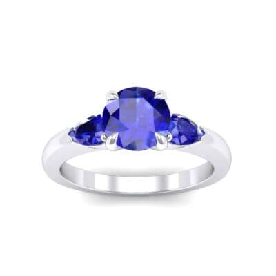 Claw Prong Pear Three-Stone Blue Sapphire Engagement Ring (1.16 CTW) Top Dynamic View