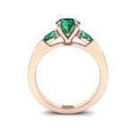 Claw Prong Pear Three-Stone Emerald Engagement Ring (1.16 CTW) Side View