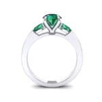 Claw Prong Pear Three-Stone Emerald Engagement Ring (1.16 CTW) Side View