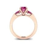 Claw Prong Pear Three-Stone Ruby Engagement Ring (1.16 CTW) Side View