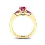 Claw Prong Pear Three-Stone Ruby Engagement Ring (1.16 CTW) Side View
