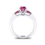 Claw Prong Pear Three-Stone Ruby Engagement Ring (1.16 CTW) Side View