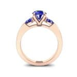 Claw Prong Pear Three-Stone Blue Sapphire Engagement Ring (1.16 CTW) Side View