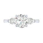 Claw Prong Pear Three-Stone Diamond Engagement Ring (1.16 CTW) Top Flat View