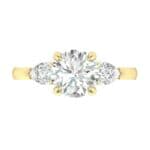 Claw Prong Pear Three-Stone Diamond Engagement Ring (1.16 CTW) Top Flat View