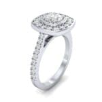 Gala Double Halo Cushion-Cut Diamond Engagement Ring (0.92 CTW) Perspective View