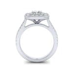 Gala Double Halo Cushion-Cut Diamond Engagement Ring (0.92 CTW) Side View