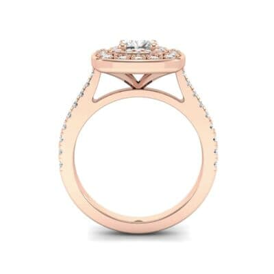Gala Double Halo Cushion-Cut Diamond Engagement Ring (0.92 CTW) Side View