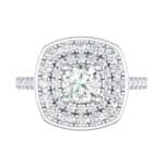 Gala Double Halo Cushion-Cut Diamond Engagement Ring (0.92 CTW) Top Flat View