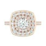 Gala Double Halo Cushion-Cut Diamond Engagement Ring (0.92 CTW) Top Flat View