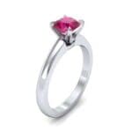 Claw Prong Cushion-Cut Solitaire Ruby Engagement Ring (0.66 CTW) Perspective View