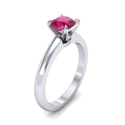 Claw Prong Cushion-Cut Solitaire Ruby Engagement Ring (0.66 CTW) Perspective View