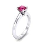 Claw Prong Cushion-Cut Solitaire Ruby Engagement Ring (0.66 CTW) Perspective View