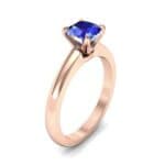 Claw Prong Cushion-Cut Solitaire Blue Sapphire Engagement Ring (0.66 CTW) Perspective View