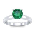 Claw Prong Cushion-Cut Solitaire Emerald Engagement Ring (0.66 CTW) Top Dynamic View