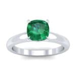 Claw Prong Cushion-Cut Solitaire Emerald Engagement Ring (0.66 CTW) Top Dynamic View