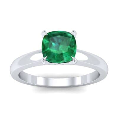 Claw Prong Cushion-Cut Solitaire Emerald Engagement Ring (0.66 CTW) Top Dynamic View