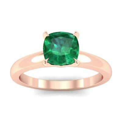 Claw Prong Cushion-Cut Solitaire Emerald Engagement Ring (0.66 CTW) Top Dynamic View