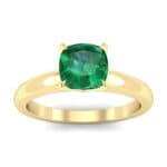 Claw Prong Cushion-Cut Solitaire Emerald Engagement Ring (0.66 CTW) Top Dynamic View