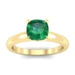 Claw Prong Cushion-Cut Solitaire Emerald Engagement Ring (0.66 CTW) Top Dynamic View