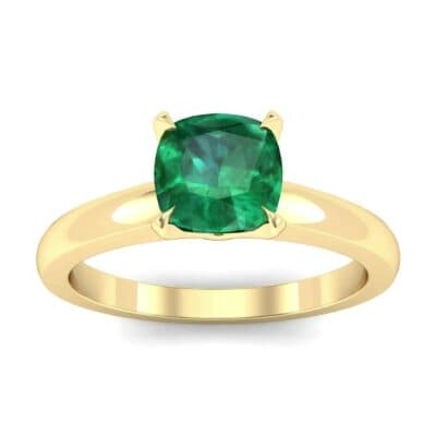 Claw Prong Cushion-Cut Solitaire Emerald Engagement Ring (0.66 CTW) Top Dynamic View