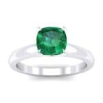 Claw Prong Cushion-Cut Solitaire Emerald Engagement Ring (0.66 CTW) Top Dynamic View