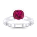 Claw Prong Cushion-Cut Solitaire Ruby Engagement Ring (0.66 CTW) Top Dynamic View