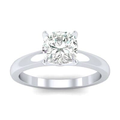 Claw Prong Cushion-Cut Solitaire Diamond Engagement Ring (0.66 CTW) Top Dynamic View