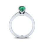 Claw Prong Cushion-Cut Solitaire Emerald Engagement Ring (0.66 CTW) Side View