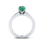 Claw Prong Cushion-Cut Solitaire Emerald Engagement Ring (0.66 CTW) Side View