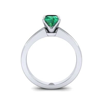 Claw Prong Cushion-Cut Solitaire Emerald Engagement Ring (0.66 CTW) Side View