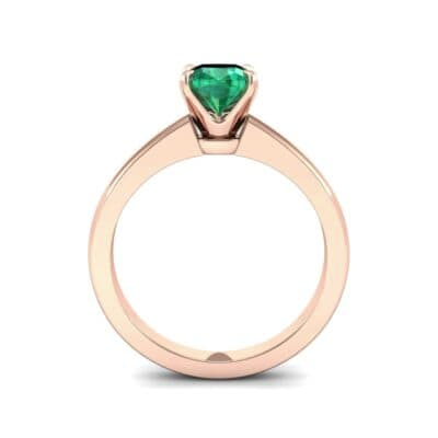 Claw Prong Cushion-Cut Solitaire Emerald Engagement Ring (0.66 CTW) Side View