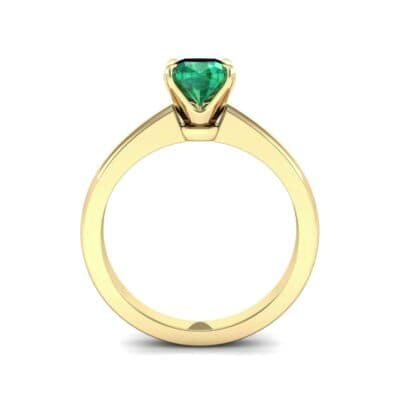 Claw Prong Cushion-Cut Solitaire Emerald Engagement Ring (0.66 CTW) Side View