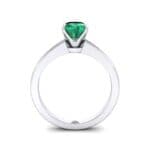 Claw Prong Cushion-Cut Solitaire Emerald Engagement Ring (0.66 CTW) Side View