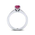 Claw Prong Cushion-Cut Solitaire Ruby Engagement Ring (0.66 CTW) Side View