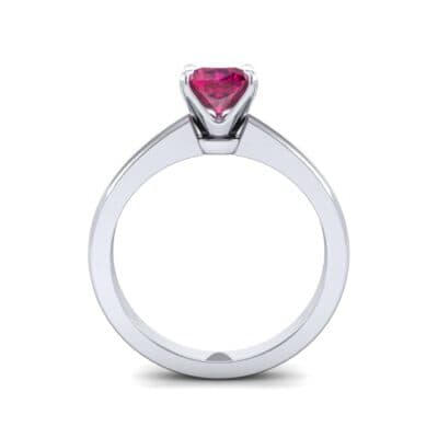 Claw Prong Cushion-Cut Solitaire Ruby Engagement Ring (0.66 CTW) Side View