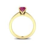 Claw Prong Cushion-Cut Solitaire Ruby Engagement Ring (0.66 CTW) Side View