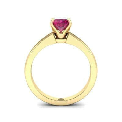 Claw Prong Cushion-Cut Solitaire Ruby Engagement Ring (0.66 CTW) Side View