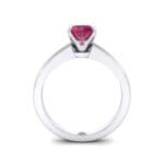Claw Prong Cushion-Cut Solitaire Ruby Engagement Ring (0.66 CTW) Side View