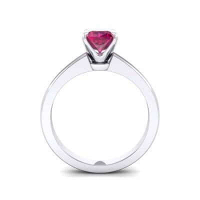 Claw Prong Cushion-Cut Solitaire Ruby Engagement Ring (0.66 CTW) Side View