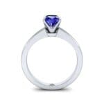 Claw Prong Cushion-Cut Solitaire Blue Sapphire Engagement Ring (0.66 CTW) Side View