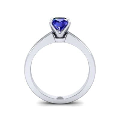 Claw Prong Cushion-Cut Solitaire Blue Sapphire Engagement Ring (0.66 CTW) Side View