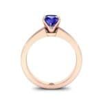 Claw Prong Cushion-Cut Solitaire Blue Sapphire Engagement Ring (0.66 CTW) Side View